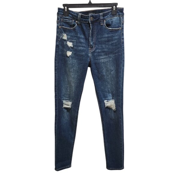 Warehouse One Jeans Women's Size 30 Blue Skinny Ankle Distressed - Picture 1 of 16